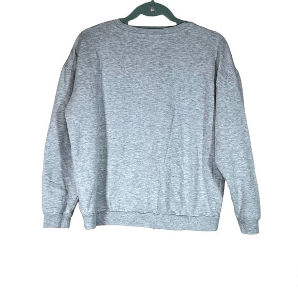 Disney Mickey Mouse Long Sleeve Sweatshirt Gray Spellout Retro Graphic Medium - Picture 2 of 8